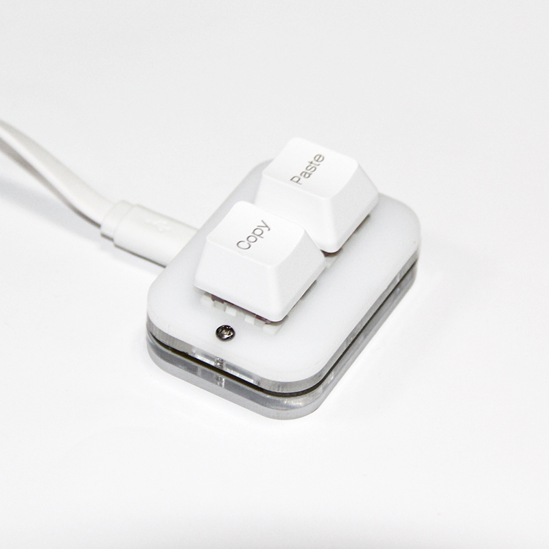 Copy Paste Keyboard Mini Office Shortcut Keypad Mechanical White / Black 2 key keyboard for Word Excel PPT Windows Laptop PC: WHITE / blue switch