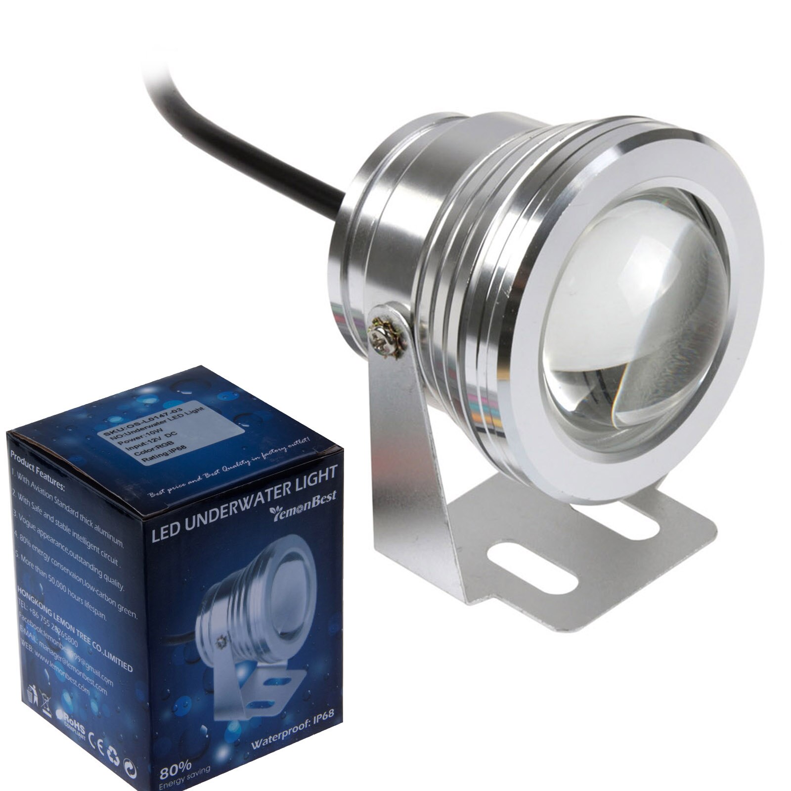 10w 12v vedenalainen led -valo 1000lm korkea vedenpitävä  ip68 maisema suihkulähde allas akvaario valot monivärinen ulkovalaisimelle