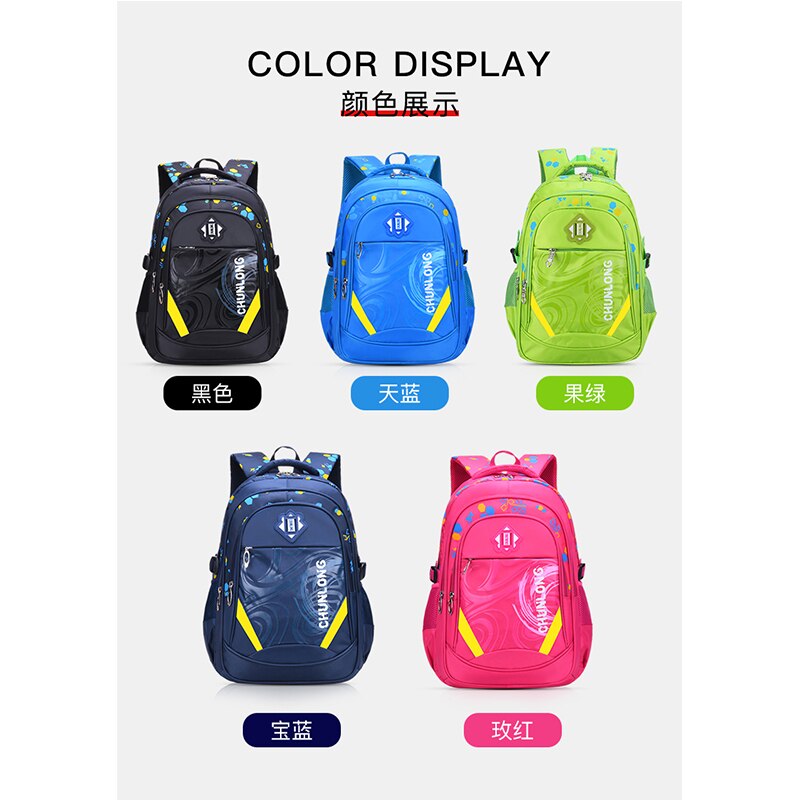 Enfants sacs d'école pour garçons école primaire sac à dos enfant grande capacité enfants cartable filles BookBag étanche 1-3-6 Grade