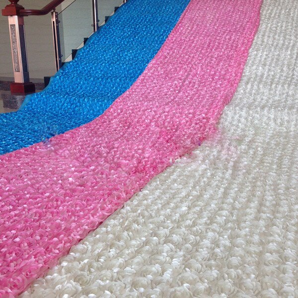 LANLINYING 3D Satin Rose Flower Fabric Material Textile For Sewing Cloth Handmade Wedding Decorate Carpet Cloth D292