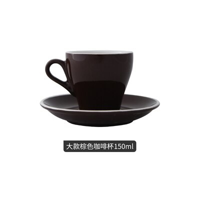 Espresso kaffekopp , 80-150ml set med keramiska kaffekoppar italienska mjölkmuggar, keramiska koppar och fat set flerfärgad valfri: 150ml- g
