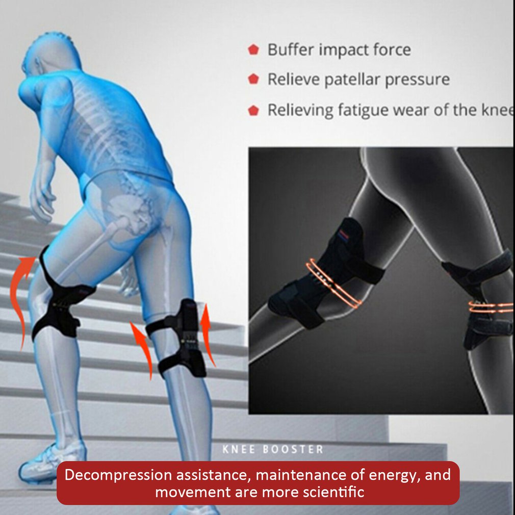 1PC Joint Support Knee Pads Breathable Non-slip Lift Knee Booster Pain Relief For Knee Power Spring Force Stabilizer Leg Protect