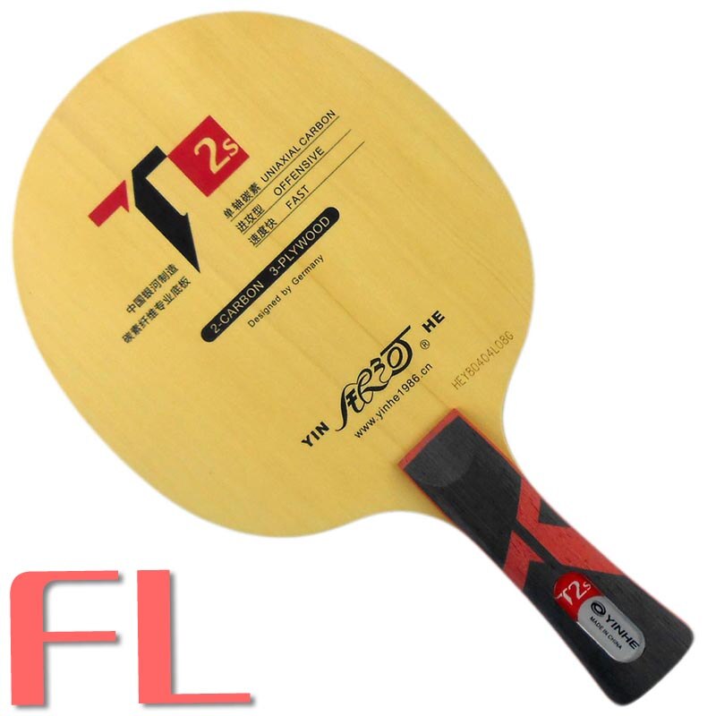 YINHE T2S Tafeltennis Blade (T-2S, 3 + 2 Hinoki Carbon, PRIMORAC CARBON Structuur) t2 Racket Ping Pong Bat Peddel Peddel: FL  long handle