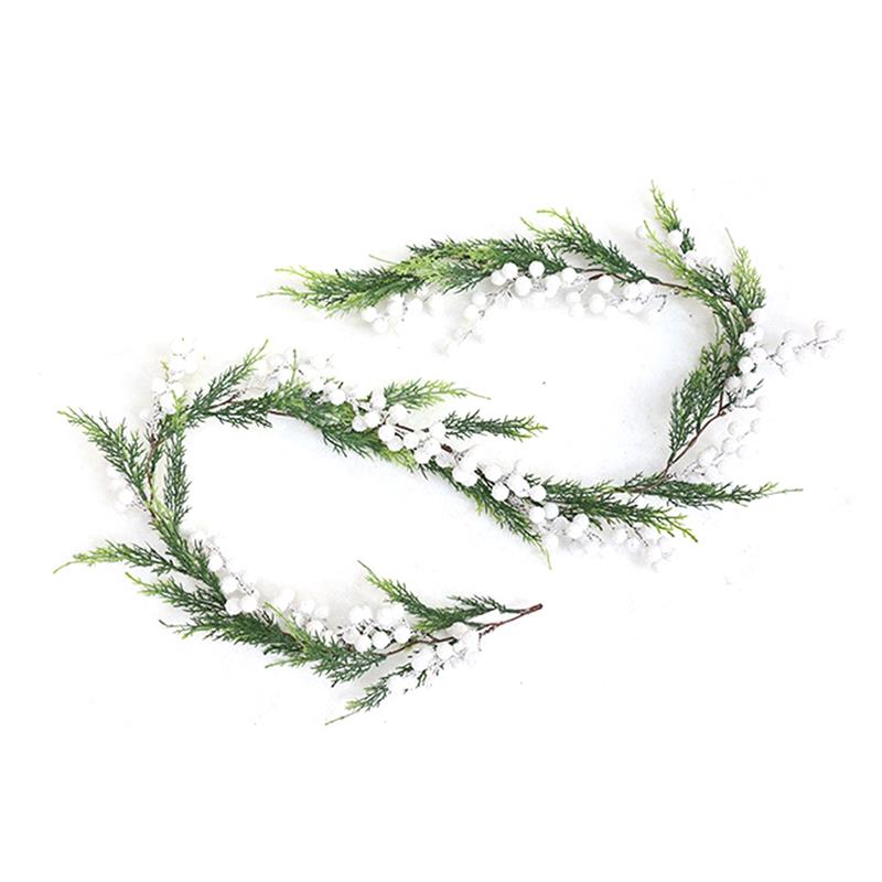 120cm(47.24in)  jul krans dekorative naturtro frostet fyr krans kunstig krans simulering fyr gren til fest: 4