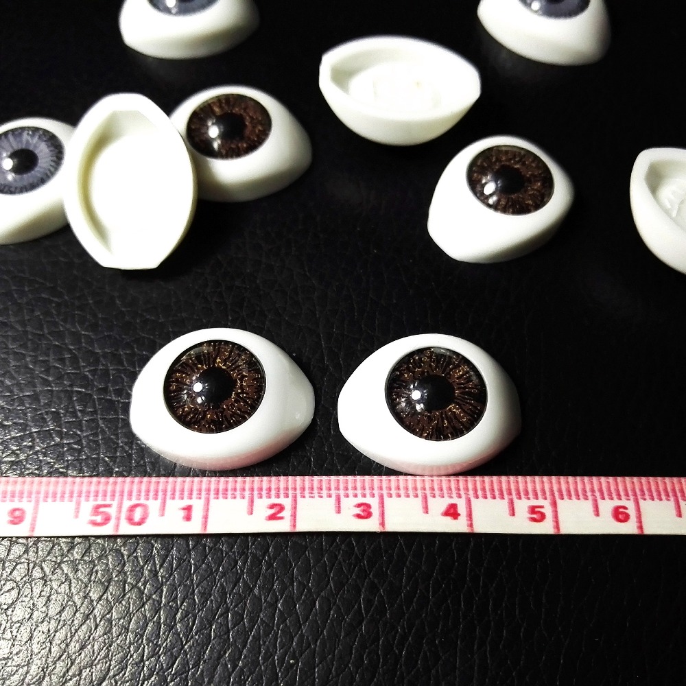 8 st levande oval ihålig rygg säkerhetsplastögon ögonglob för leksaker dockor gör-det-själv 22*16.5mm dockor tillbehör gör hantverk
