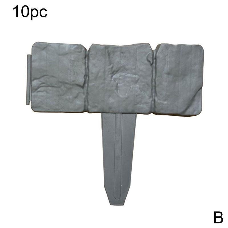 1/10/20pcs Grey Stone Effect Border Edging DIY Plastic Border Edging Lawn Landscape Decorative Garden Plant M7C8