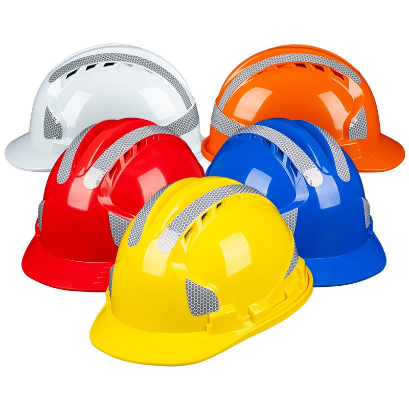 Reflective Hard Hat Outdoor Working Safety Helmet Breathable Construction ABS Work cap High strength Head protection