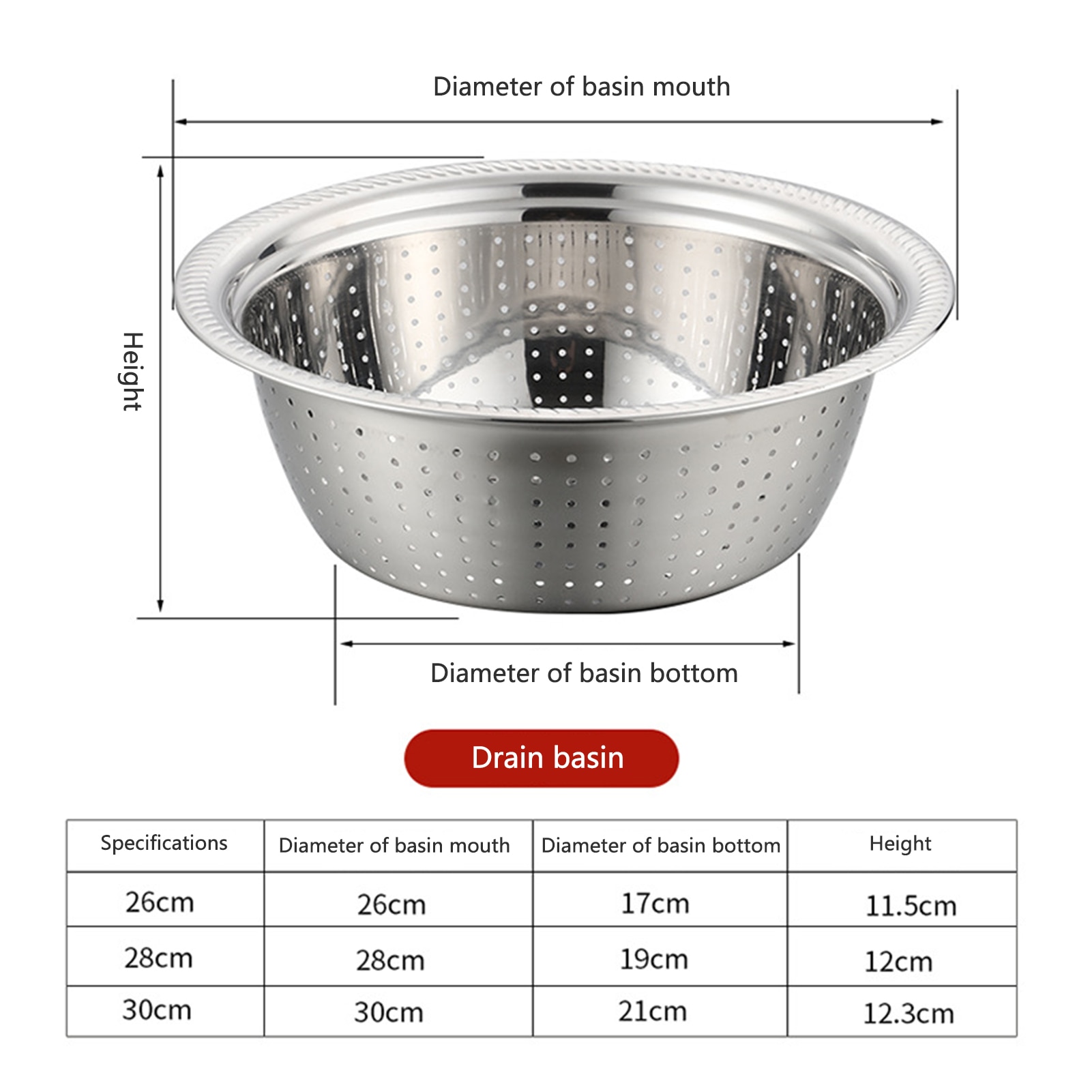 Kitchen Basin Thicken Stainless Steel Basin 3 in 1 Stainless Steel Grater Solid Basin Drain Basket Washing Bowl Set Kitchen Tool