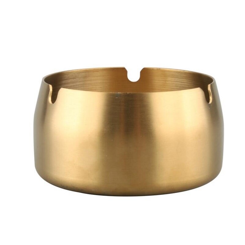 Goud Kleur Rvs Asbak: gold color 8cm