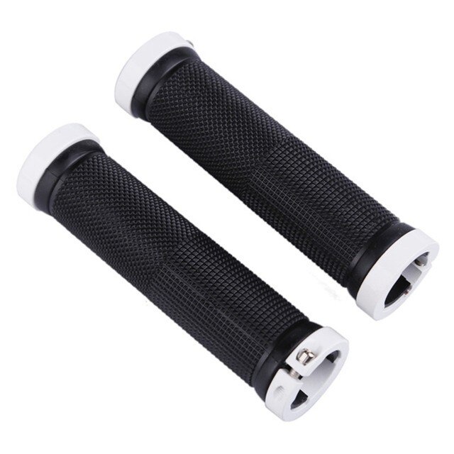 Empuñaduras de manillar de bicicleta de montaña, amortiguadora de deslizamiento, cubierta de mango de absorción, bloqueo de agarre, accesorios de piezas de ciclismo: white