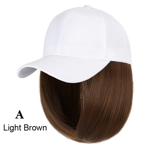 Beanies Hat With Hair Wigs For Women 24 inch Long Straight Hair Synthetic Wig Warm Soft Ski Knitted Autumn Winter Cap: black