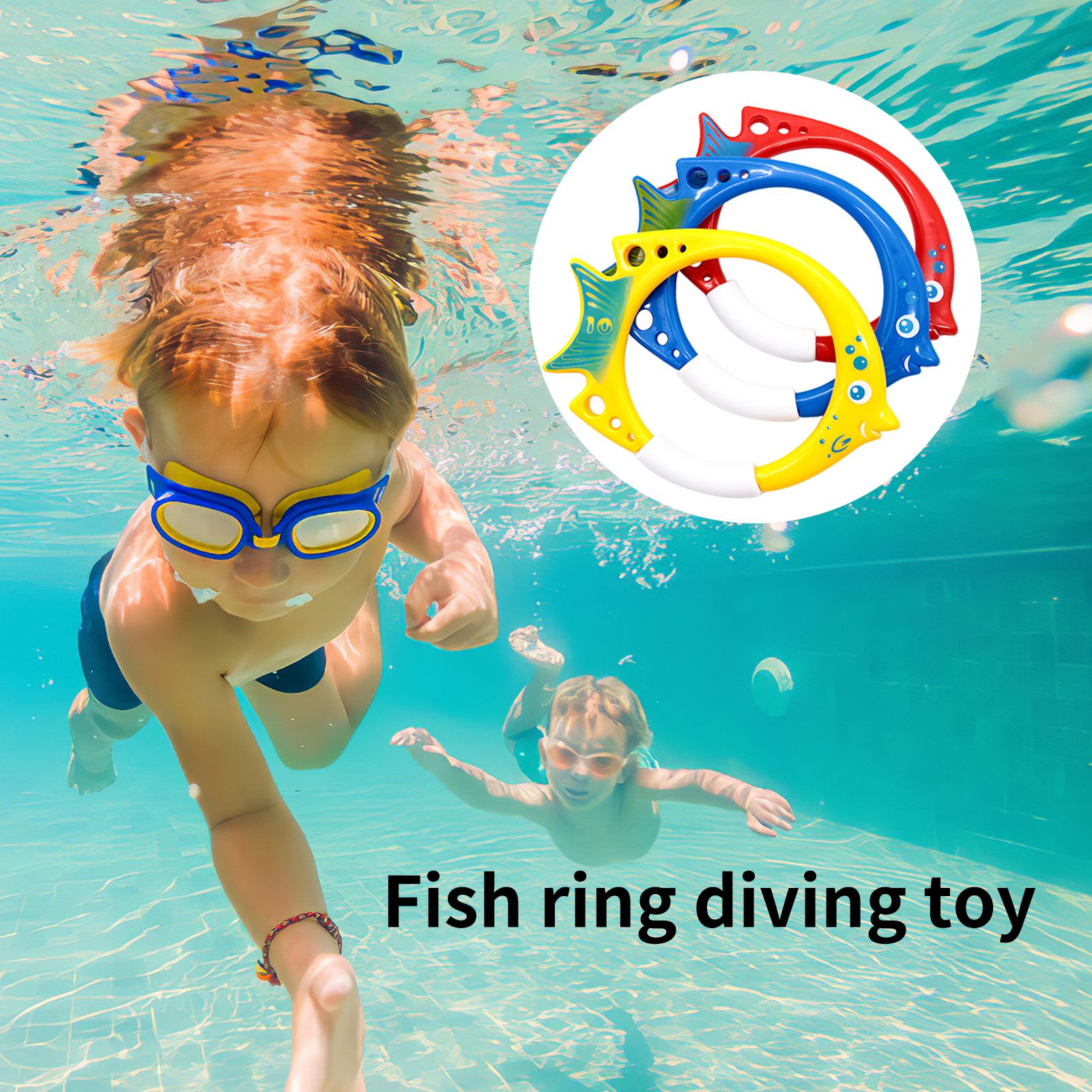 3 stücke Lustige Fische Tauchen Spielzeug Fisch Ring Kunststoff freundlicher Schwimmbad tauchen Spielzeug Tauchen Spiel Spielzeug Sommer Karikatur Fisch Tauchen spiel Spielzeug Paddel Spielzeug