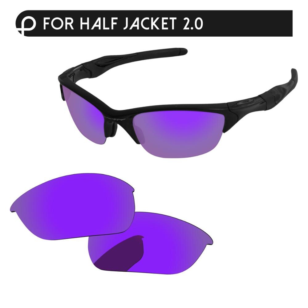 Papaviva Plasma Purple Mirror Polarized Replacement Lenses For Half Jacket 2.0 OO9144 Sunglasses Frame 100% UVA & UVB Protection