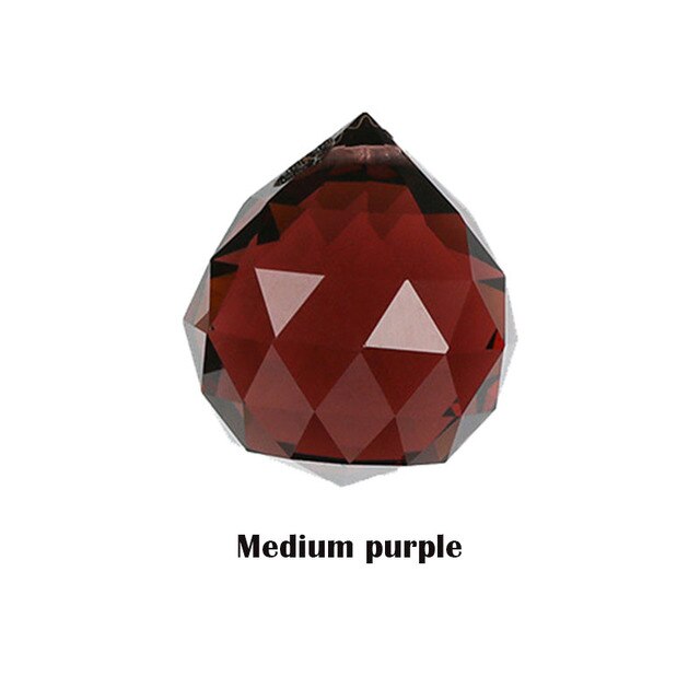20mm Klar Kristall Beleuchtung Ball Feng Shui Lampe Ball Prisma Regenbogen Sonne Fänger hause Hochzeit Party Dekoration: Mittel Violett