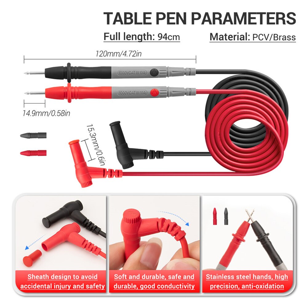 Digital Clip Meter DC/AC Current 4000 Counts Multimeter Ammeter Voltage Tester Car Ampere Hz Capacitance NCV Ohm Test