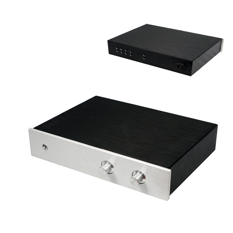 Tokban Audio 4309 431*92*308/358mm All-aluminum Power Amplifier Chassis Enclosure DIy DAC Decoder HFI Preamplifier Case Shell: Khaki / 100V