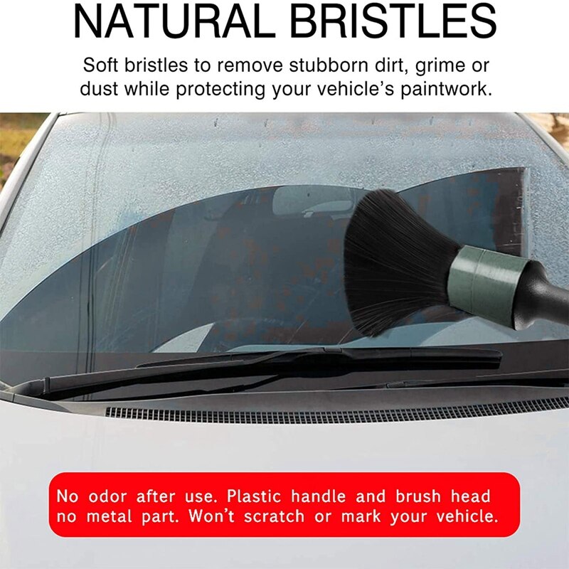 9Pcs Auto Car Detailing Brush Set Car Interior Cleaning Kit Includes 5 Detail Brushes,3 Wire Brush, 1 Car Duster Brush