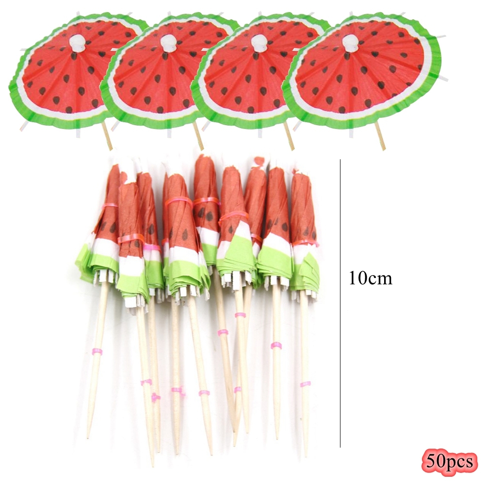 1 set watermeloen eco-papieren rietjes hangende banner taarttoppers voor zomerse watermeloen verjaardagsfeest decoratie kinderspullen