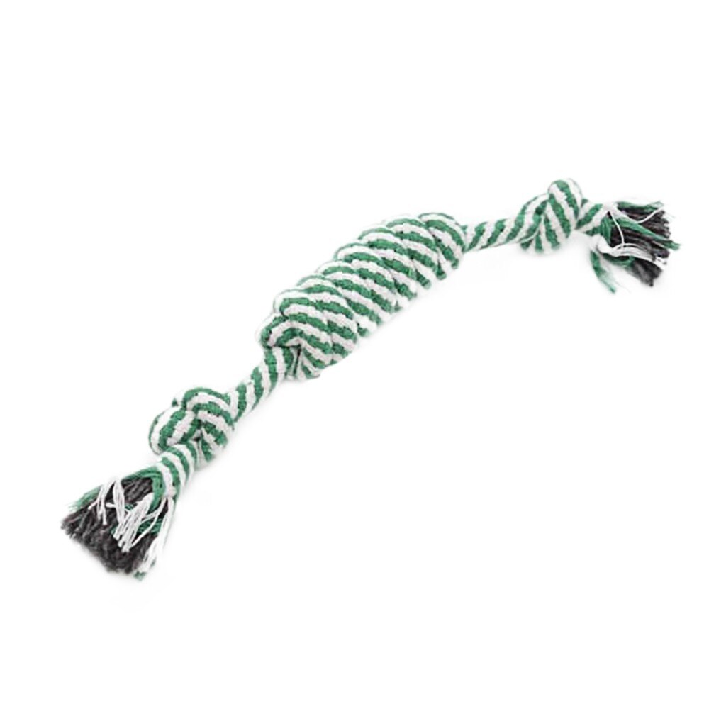 1 Pc Huisdieren Honden Dierbenodigdheden Pet Dog Puppy Katoen Chew Knot Toy Duurzaam Gevlochten Bone Touw 15Cm Grappig tool # J20: Green 