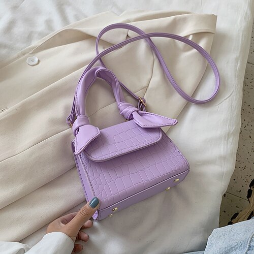 Sacs à bandoulière motif cuir pour femmes, petit sac à bandoulière violet, sacs à main et pochettes avec poignée, 2022: Violet