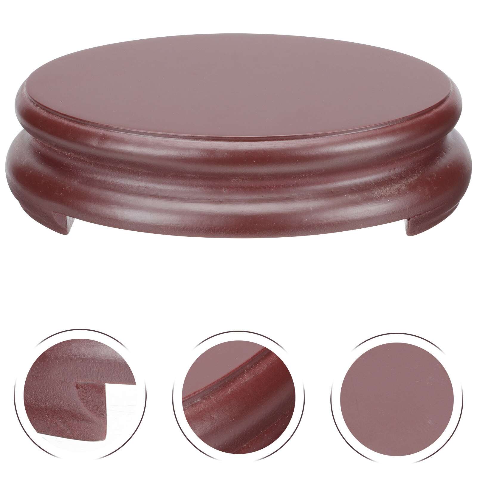 Versatile Wooden Base Statue Holder Flower Vase Pedestal DIY Oblong Base for Shop Home Office: Default Title