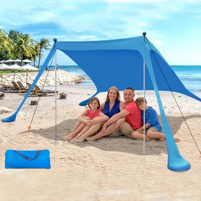 Toldo portátil para tienda de playa, sombrilla emergente, resistente a los rayos UV, tienda de campaña a prueba de viento y protector solar, refugio solar, dosel para jardín y casa