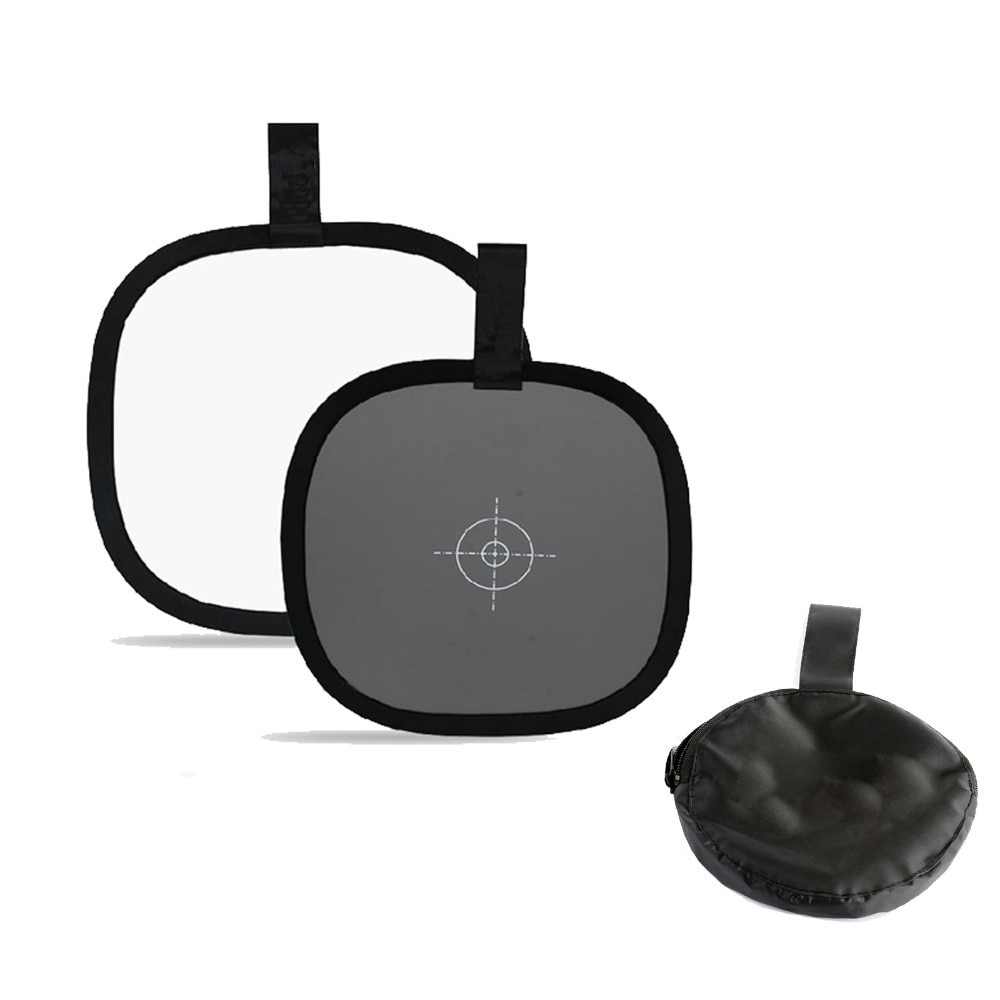 12'' Inch 30CM 18% Foldable Grey Card Reflector White Balance Double Face Focusing Board With Carry Bag