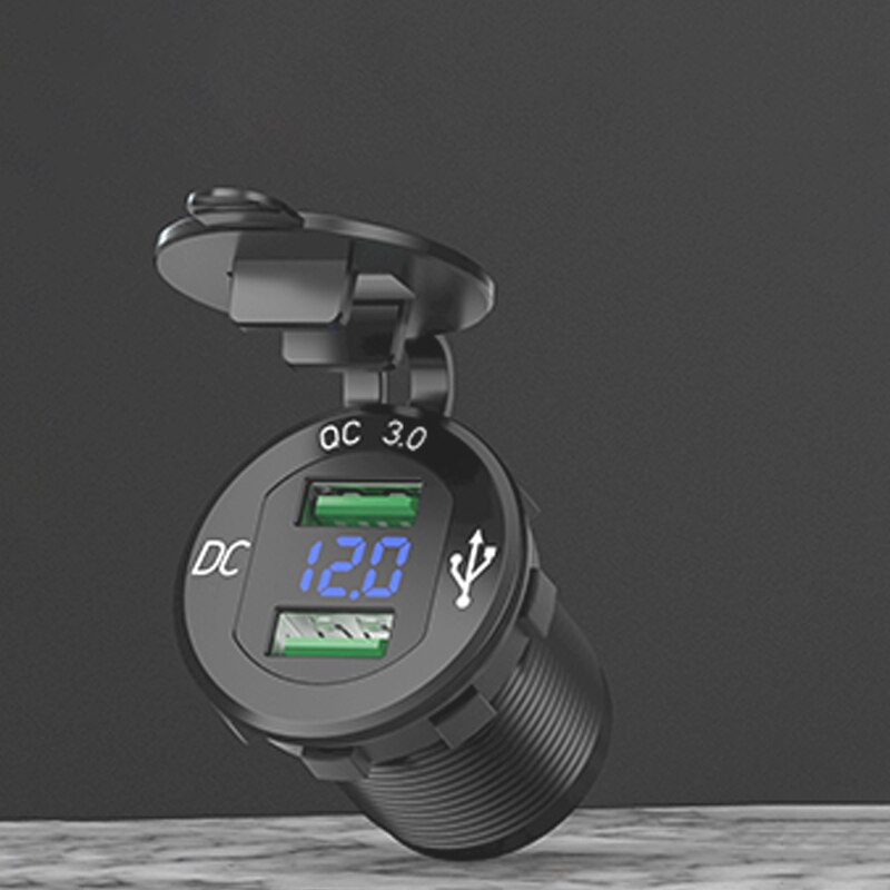 Quick Car Cigarette Lighter Socket 12V-24V QC 3.0 Car charger Waterproof Plug Power Outlet Adapter for Marine Boat Motorcycle: 01