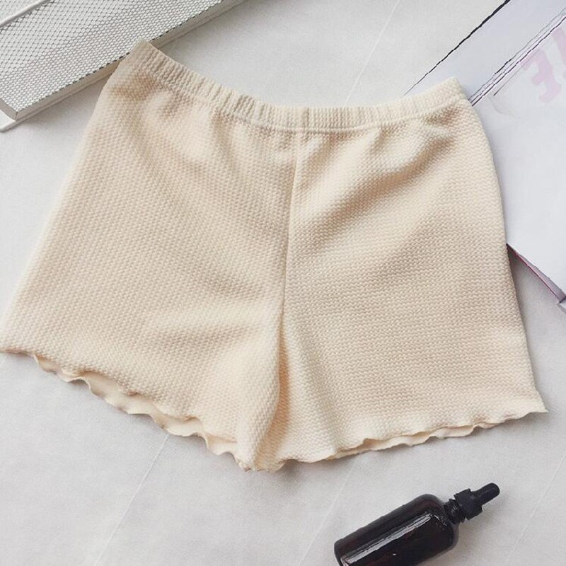 Women Soft Solid Color Seamless Safety Short Pants Summer Under Skirt Shorts Breathable Shorts: Apricot