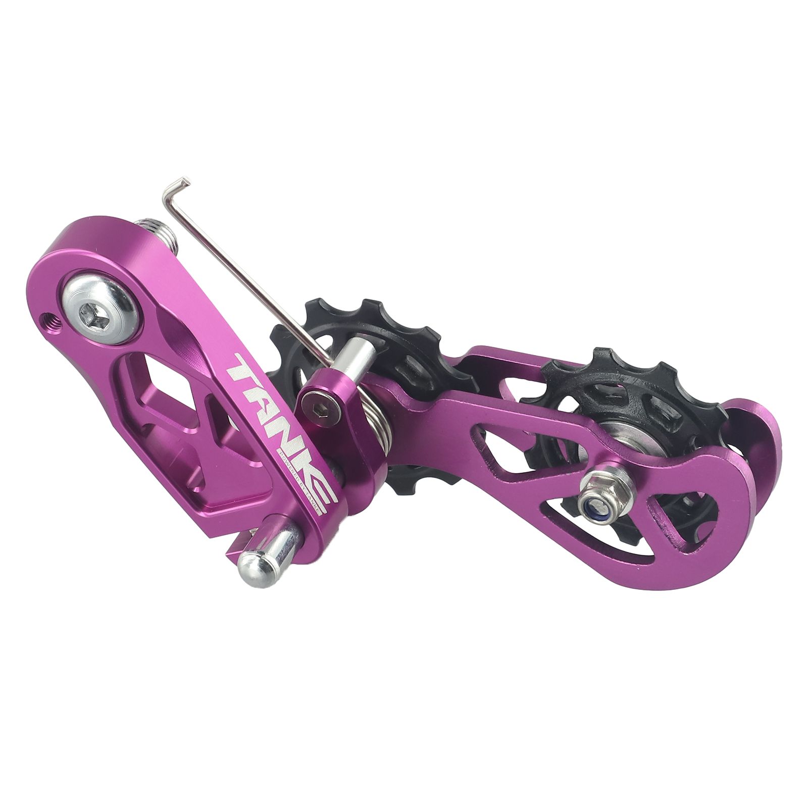 Tensor de cadena , eslabón anticaída, guía de cadena de bicicleta, polea flotante, rueda de ajuste, convertidor de velocidad única: Borgoña