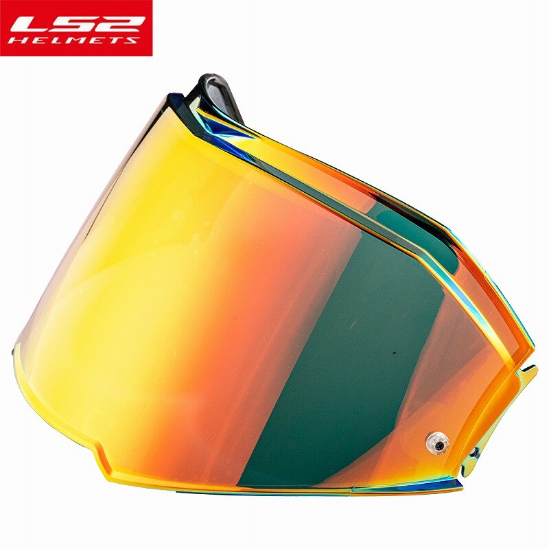 Original LS2 Visors For Valiant II FF900 Flip Up Motorcycle Helmet Replacement Extra Lens With Anti-fog Patch Holes Casto Moto: Chrome Red