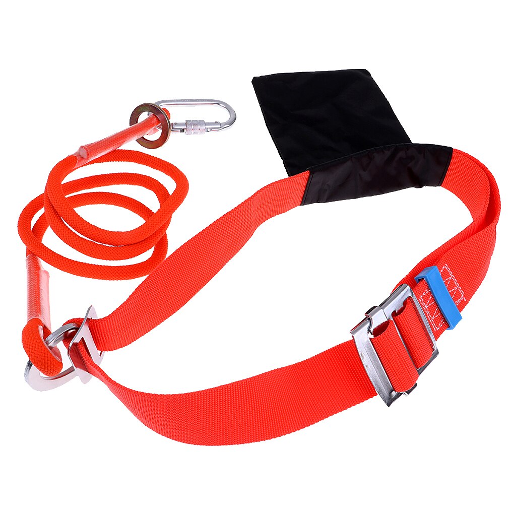 1 Pc Rock Tree Climbing Rappelling Harness Safety Rope Belt with Carabiner, Strong Pull and Good Firmness Climbing Accessories
