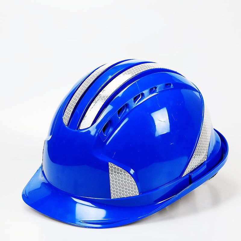 Reflective Safety Helmet Breathable ABS Construction Site Factory Electrically Insulated Anti Smash Labor Protect Safety Helmet: Blue