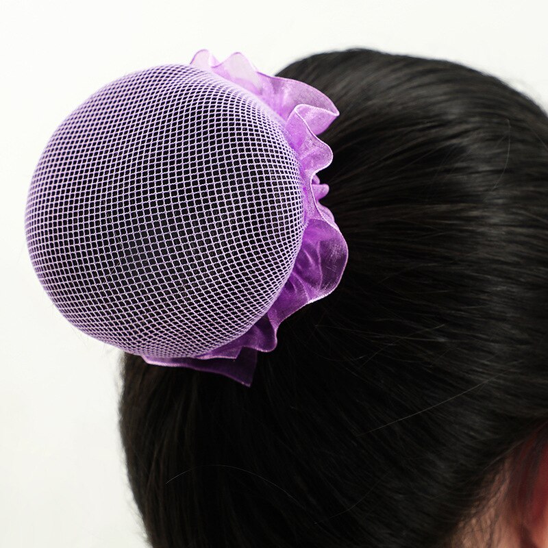 Cute Girls' Flower Bun Hair Nets for Dancers Kids' Bun Net Bun Cover Hair Accessories Dancewear Hair Styling Accessory