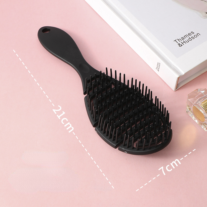 Cepillo para el cabello ahuecado, peines para masaje del cuero cabelludo, desenredante de peinado, herramienta para desenredar de secado rápido, cabello rizado seco y húmedo: Plata
