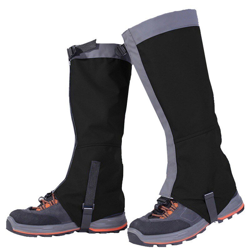 1 paar Schnee Kneepad Skifahren Gamaschen Wandern Klettern Bein Schutz Schutz Sport Sicherheit Wasserdicht Beinlinge Schienbein Schutz: Schwarz / L