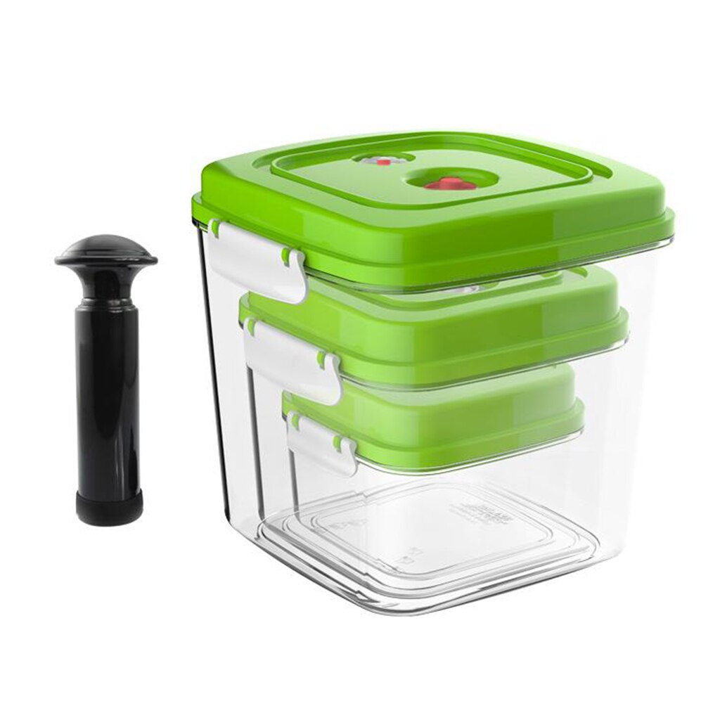 Plastic Vacuum Seal Containers Set Stackable Airtight for Marinating Food: 4Pcs