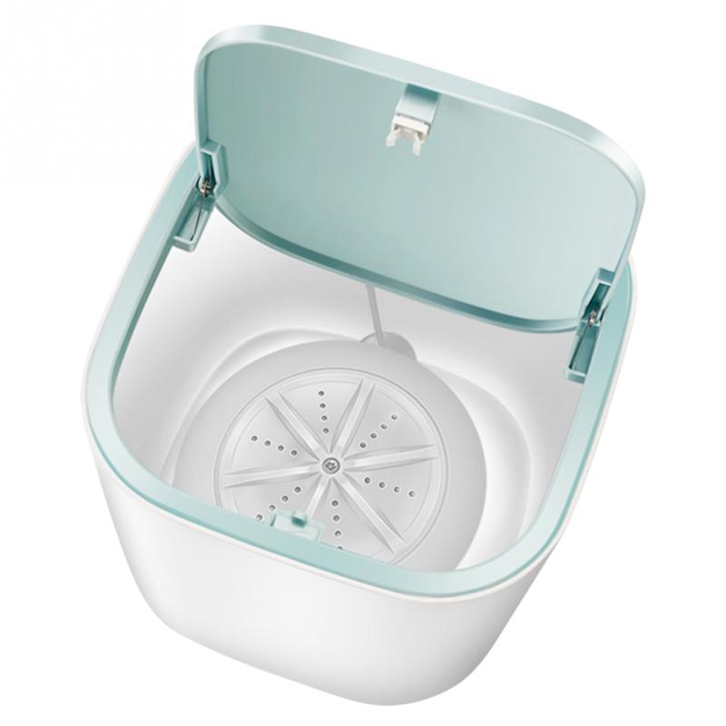 Camping Electric Ultrasonic Rotating Turbo Washing Machine Mini Portable Dorms: White