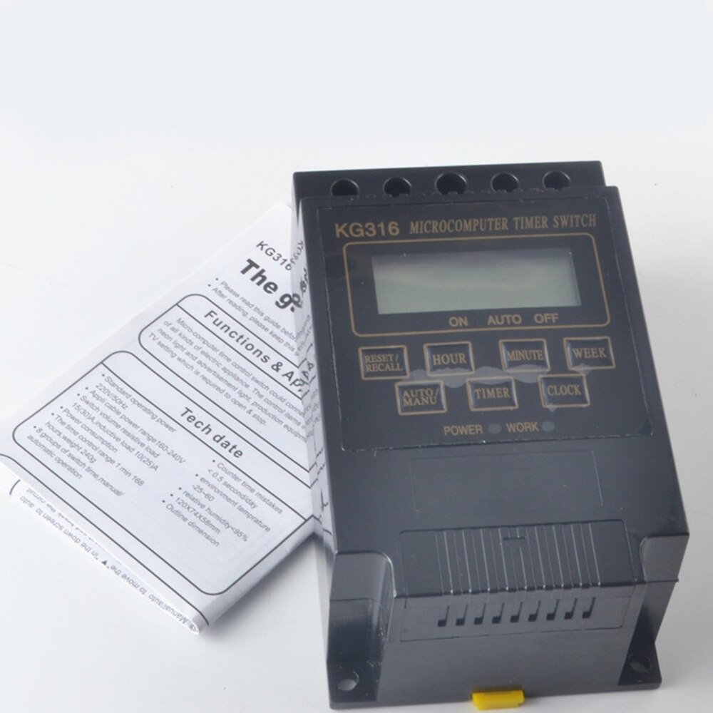 1 Pcs Digital Programmable Electronic Timer Time Switch Relay Controller Intelligent Microcomputer AC 220V KG316T
