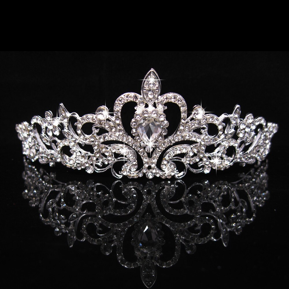 Diadème mariée hårtilbehør til piger spinki diadem og kroner fuld rhinestone knude krone rombe hår kam