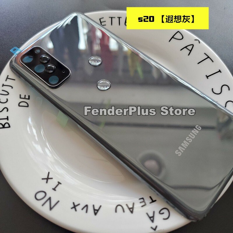 Galaxy S20/S20 Plus/S20 Ultra Batterij Back Cover Deur Achter Glas Behuizing Case Camera Lens Frame Voor samsung S20 + S20 Glas Cover: S20 Gray