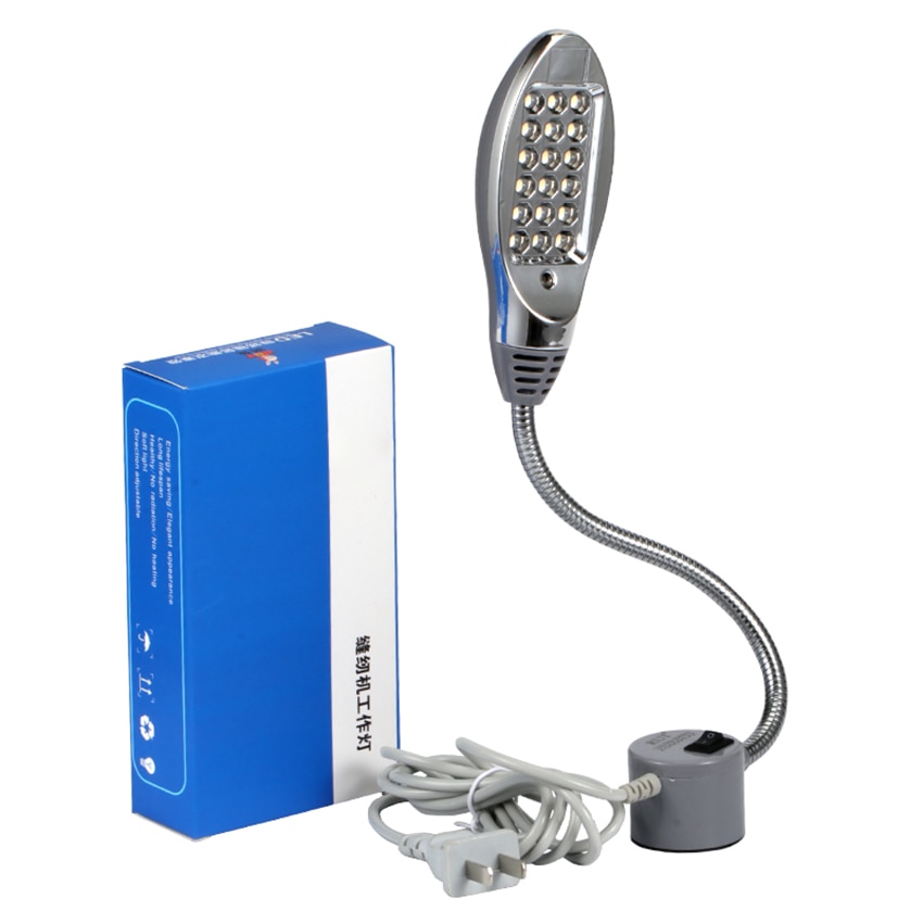 LED Sewing Machine Light Gooseneck Lamp Flexible 18 LEDs Work Light Magnetic Base Light for Drill Press, Desk, Craft Work