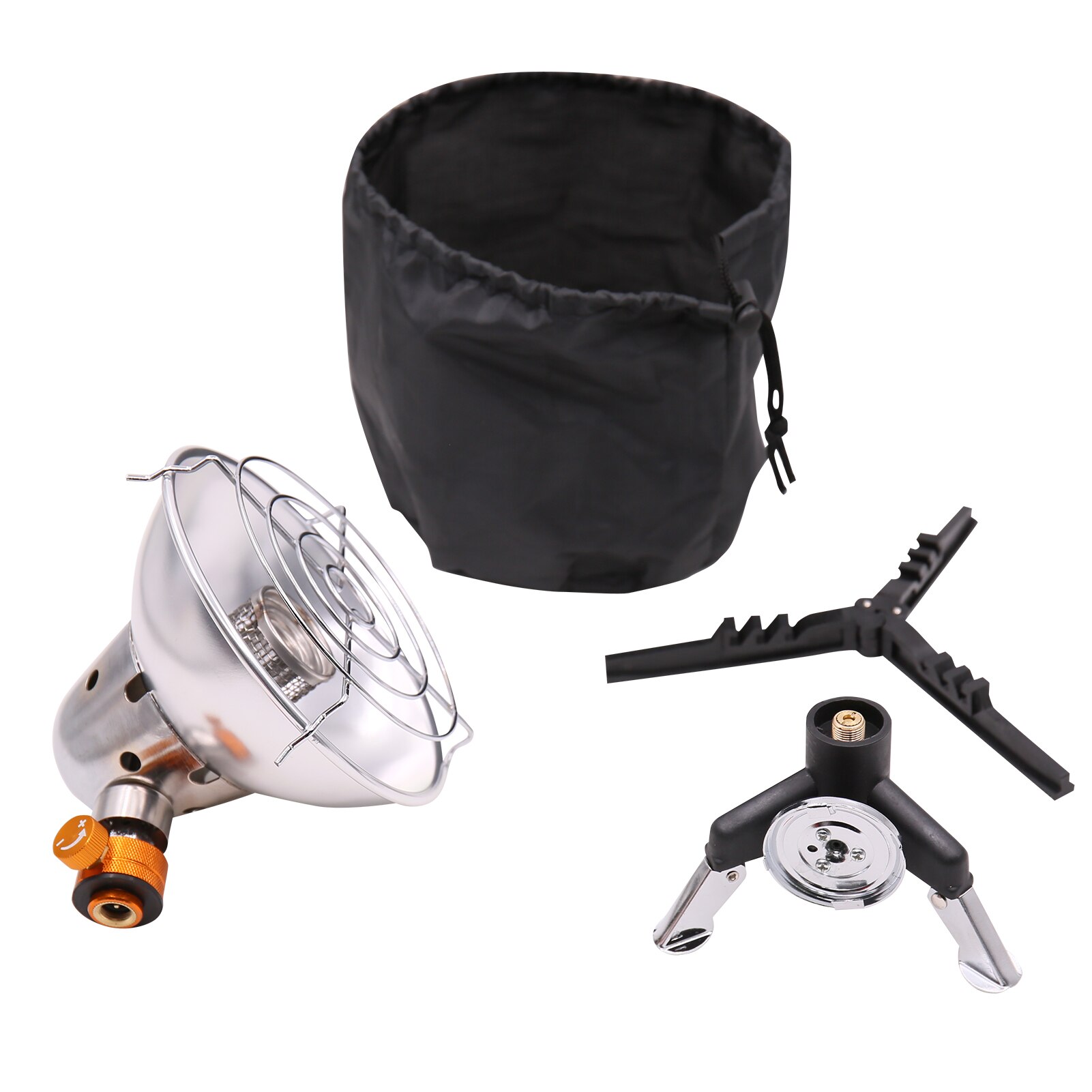 Portable Gas Heater Control Valve Gas Tank Holder Winter Warm Outdoor Camping Equipment Heating Stove with Support