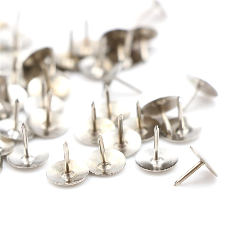 Silver Tone Corkboard Photo Push Pins Thumb Tacks 80Pcs