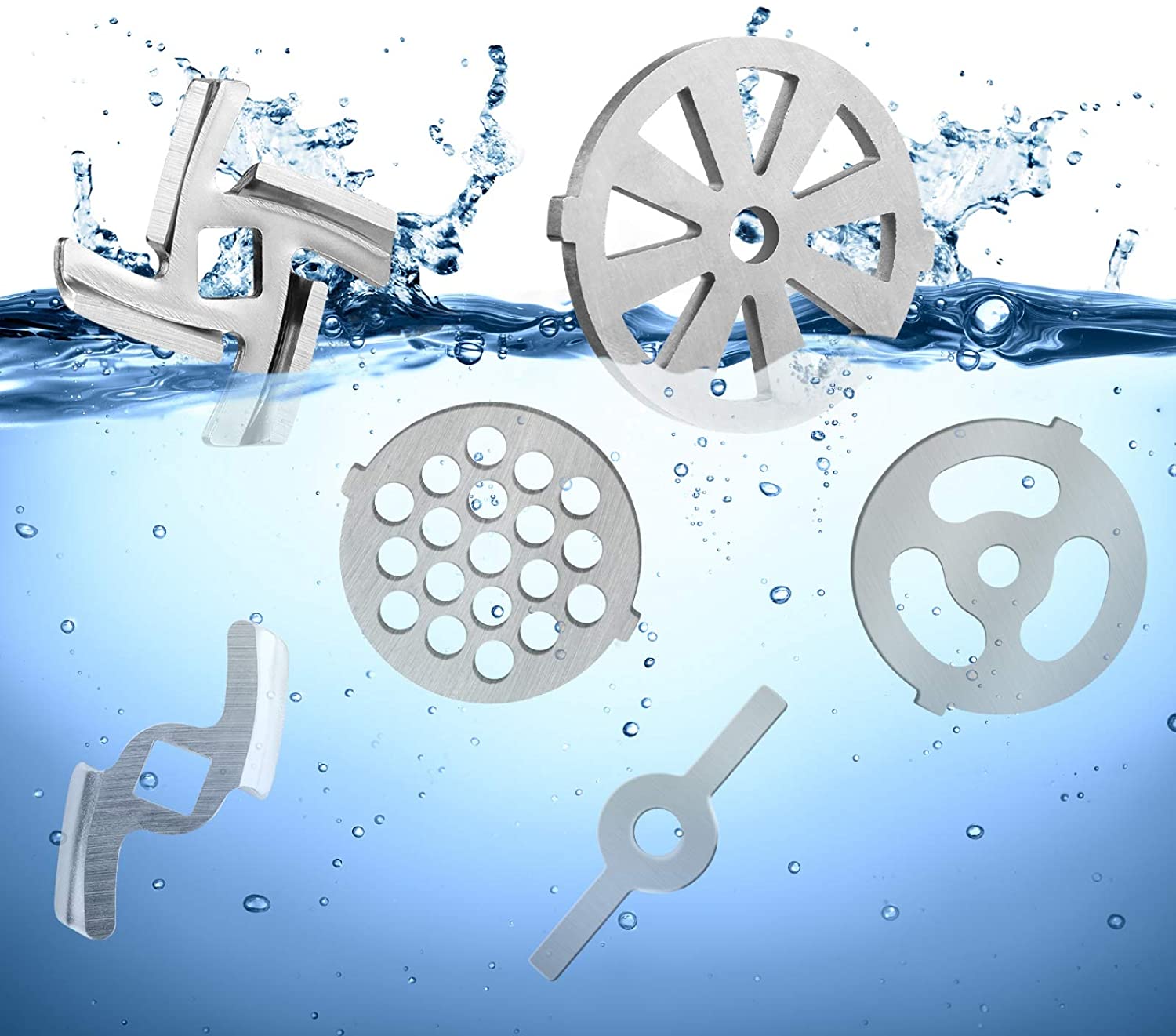 Meat Grinder Pinion Mixer Spare Parts Meat Grinder Knife Stainless Steel Grille for Food Grinder Accessories Kitchen Tool