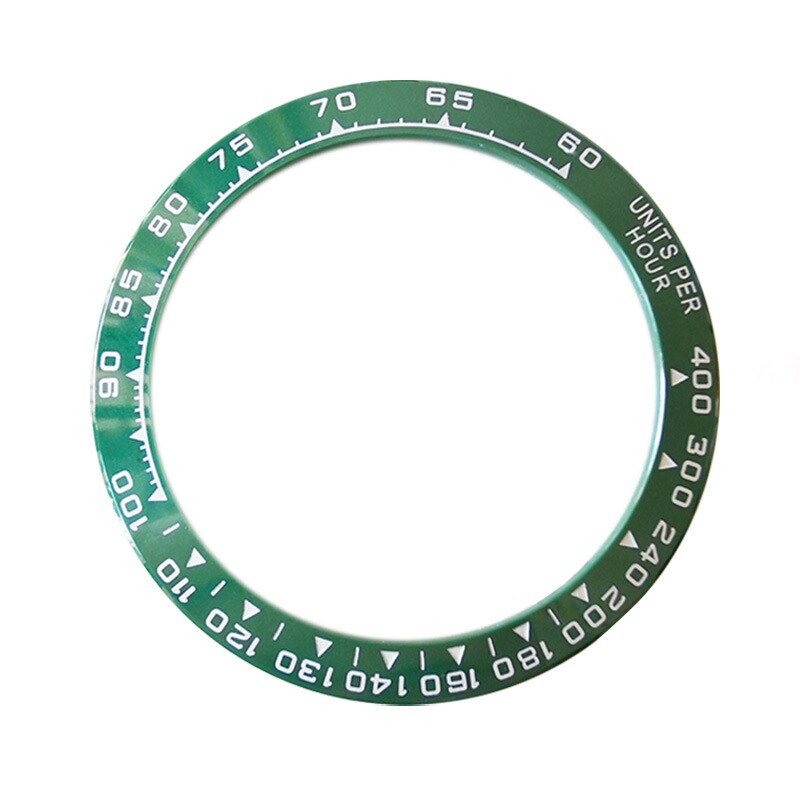 38.5Mm Keramische Horloge Bezel Horloge Gezicht Binnendiameter 30.5Mm Dikte 3Mm Geschikt Voor Man Horloge Vervanging Accessoires: Green white