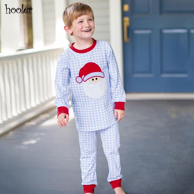 Weihnachten Kleidung freundlicher Baby Jungen Mädchen Weihnachten Santa Plaid Spitzen + Hosen Pyjama Nachtwäsche Boutique freundlicher Kleidung vestaglia Tussi