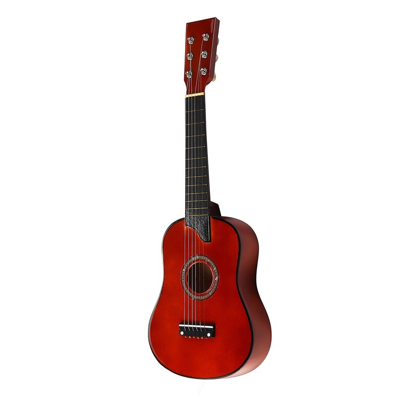 25 inch 6 String Wooden Acoustic Guitar Beginner Kids Musical Instrument with Carrying Bag Children Educational Musical: Coffee