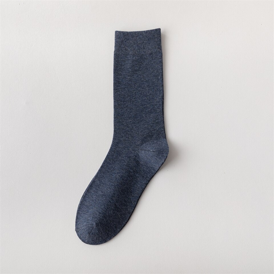 Calcetines largos de algodón puro para hombre, calcetín informal de negocios, desodorante, talla grande, 5 pares, Harajuku: A8