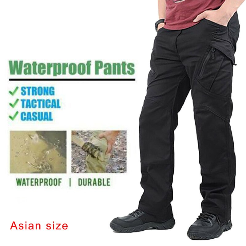 Pantalones largos de trabajo para hombre con bolsillos pantalones sueltos ED